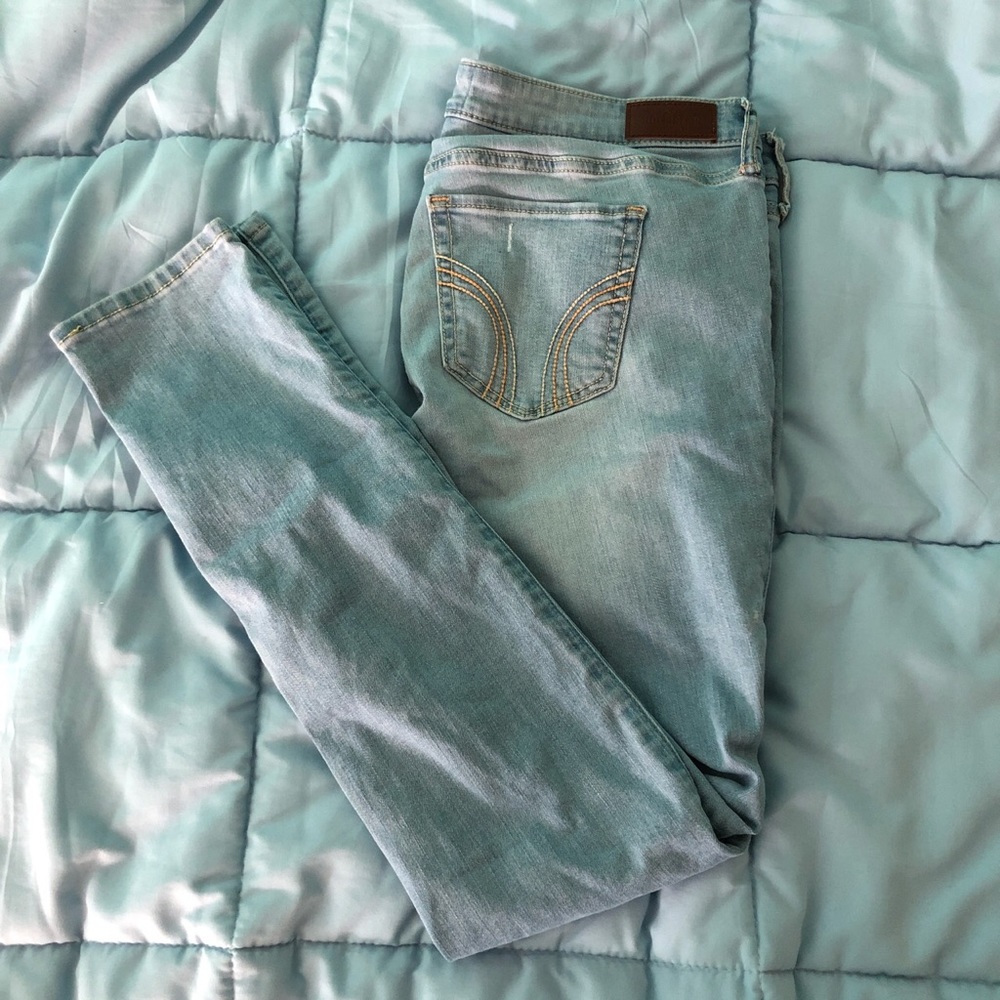 low rise super skinny distressed light wash jeans